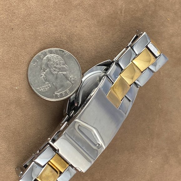 Vintage Mickey Mouse Rare Moon Phase 2 Tone Watch - Picture 5 of 6